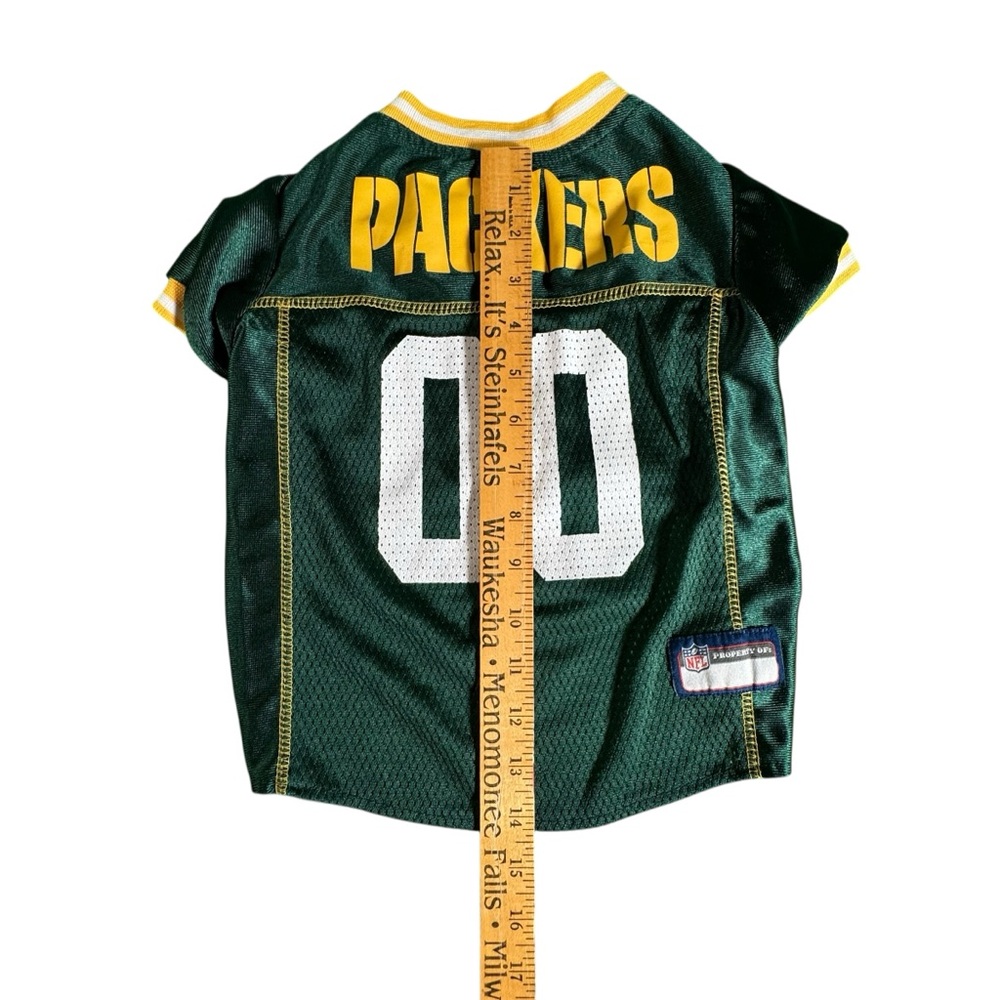 NFL Green Bay Packers Dog Jersey Size Small Pet Apparel Mesh Shirt 00 Green Gold - Picture 8 of 8